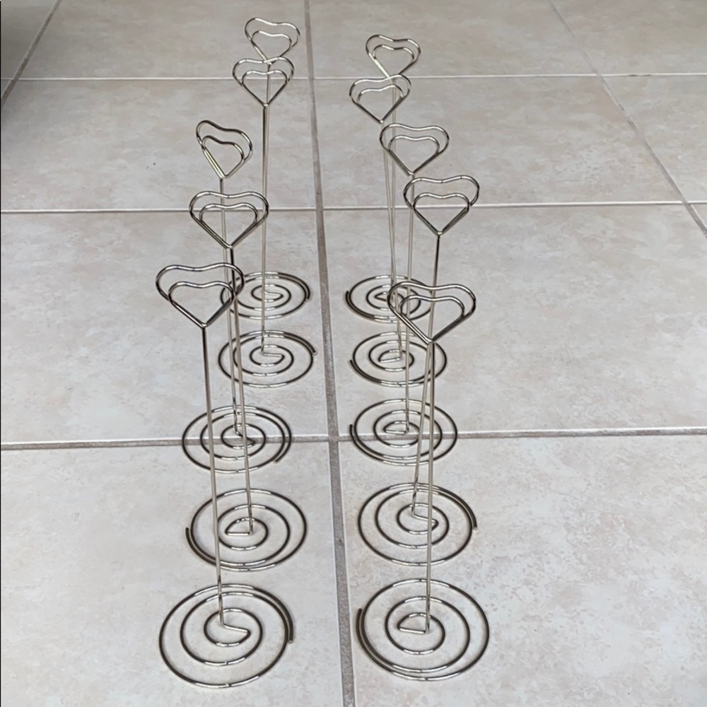 10 Card or Picture silver holder stands . Weddings